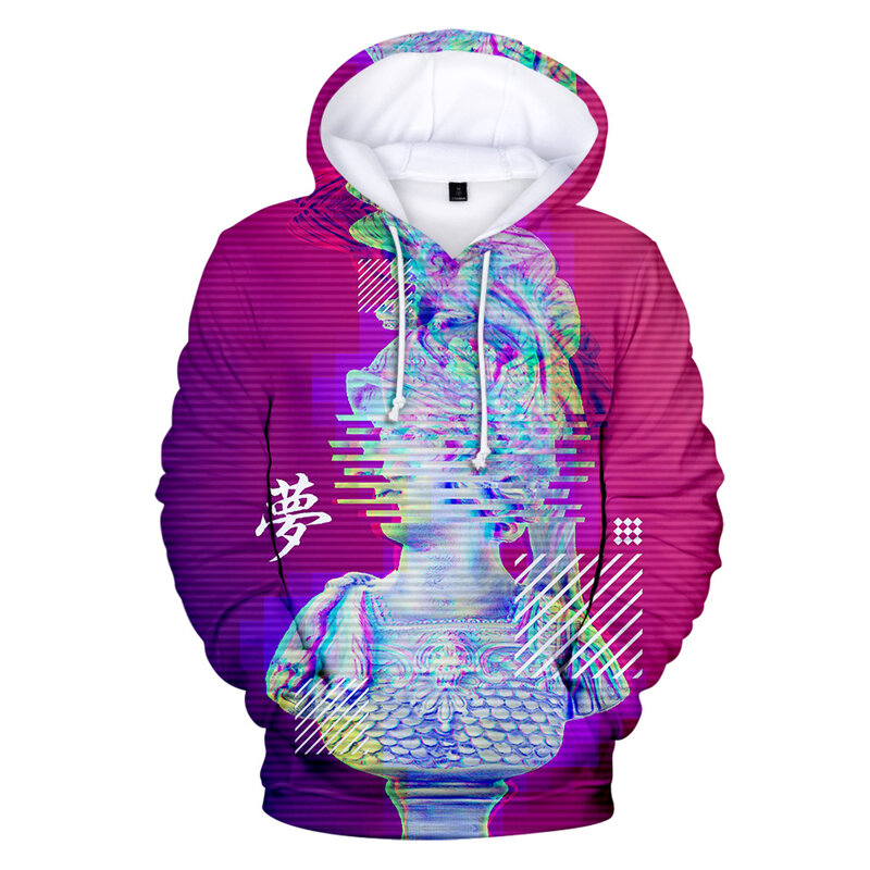 2019 gran oferta Vaporwave 3D estampado moda sudadera Niño/chica ocio Harajuku manga larga Sudadera con capucha Vaporwave estampado camisetas