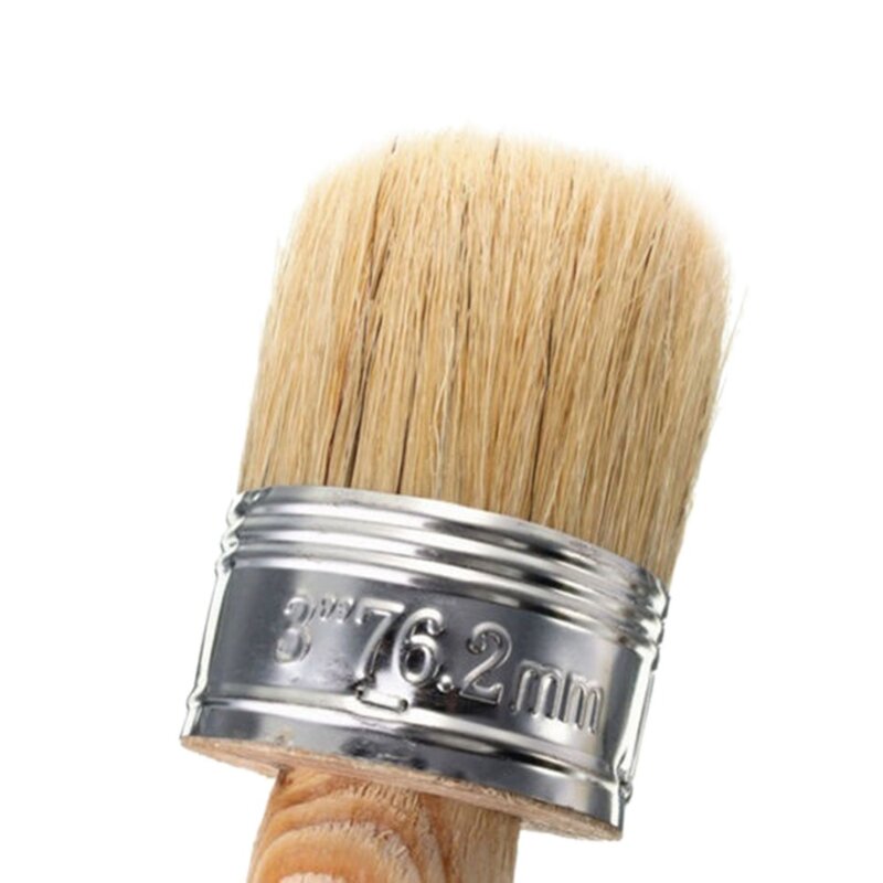 New Home Use Brush Wooden Handle Painting Wax Brushes 185mm Long Round Bristle Chalk Oil Paint DIA 20mm/30mm