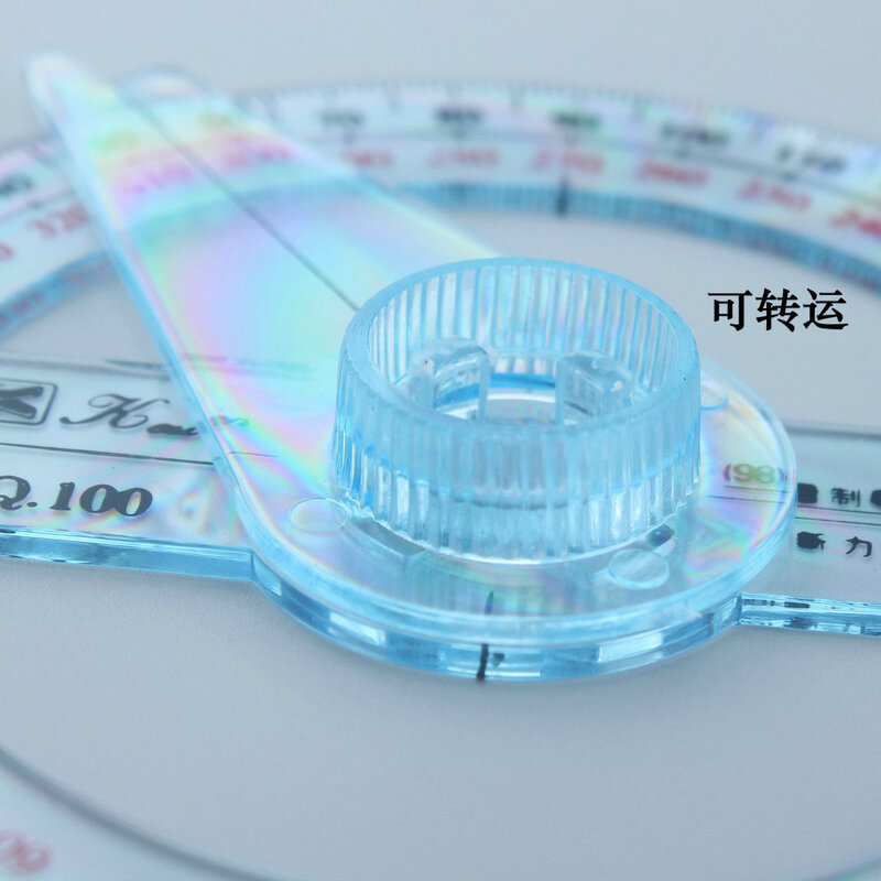 透明なプラスチック 360 度直径 10 センチのギフト用の分度器定規アングルファインダー分度器