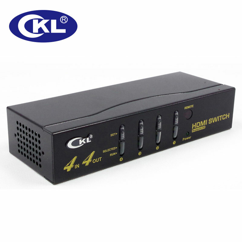 CKL-444H 4 dalam 4 HDMI Beralih Splitter IR Remote Dukungan RS232 3D 1080 P untuk PS3 PS4 Xbox 360 PC DV DVD HDTV Logam
