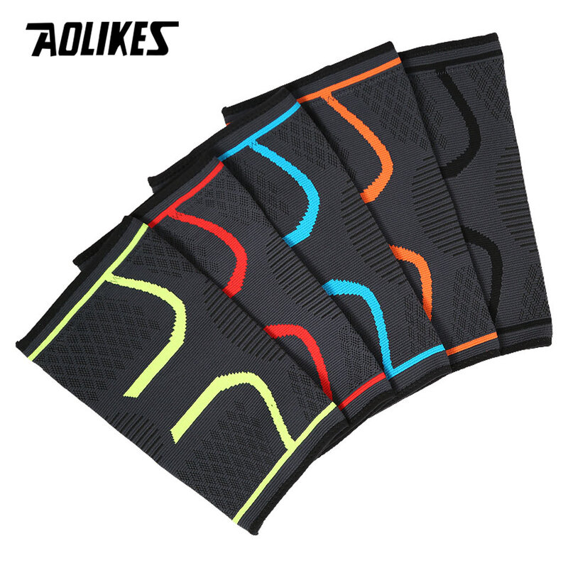 AOLIKES 1 sztuk Fitness Running kolarstwo wsparcie kolana szelki elastyczny Nylon Sport kompresja nakolannik rękaw do koszykówki