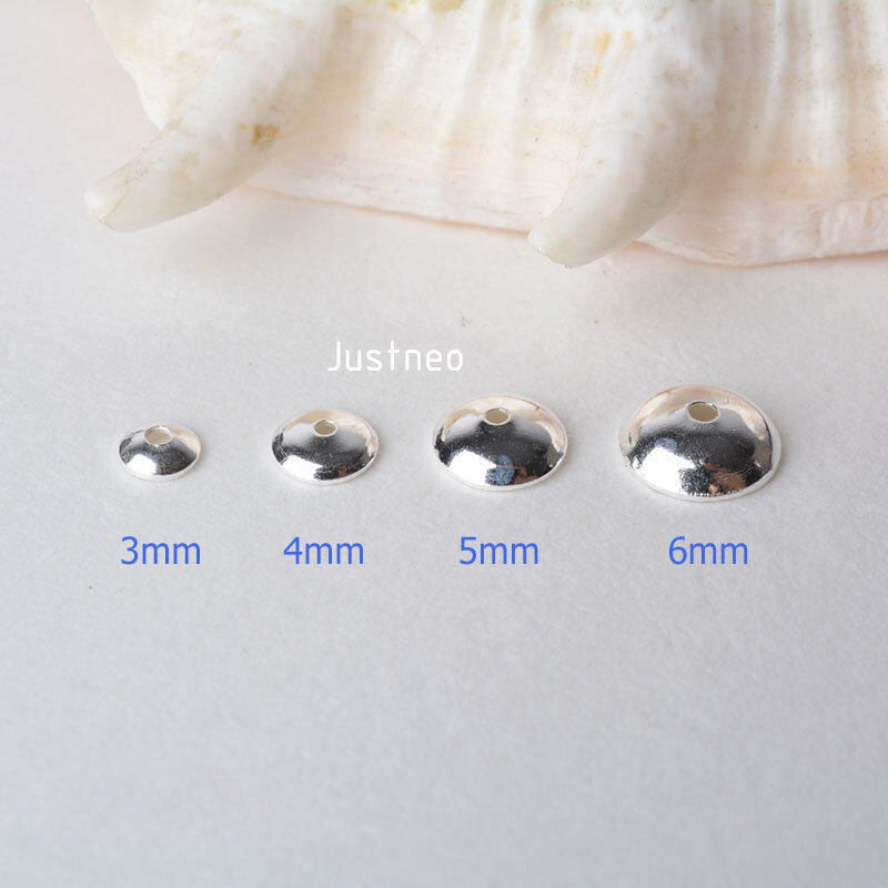 غطاء حبة من الفضة الإسترليني عيار 925 ، أغطية خرز ، نتائج/مكونات فضية لصنع المجوهرات