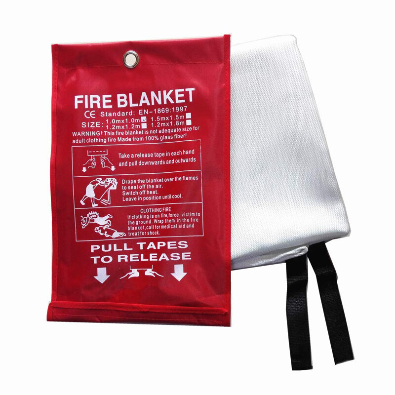 Fire Blanket Fiberglass Fire Flame Retardent Emergency Survival Fire Shelter Fireproof Cover for Kitchen Home Fire Extinguishing