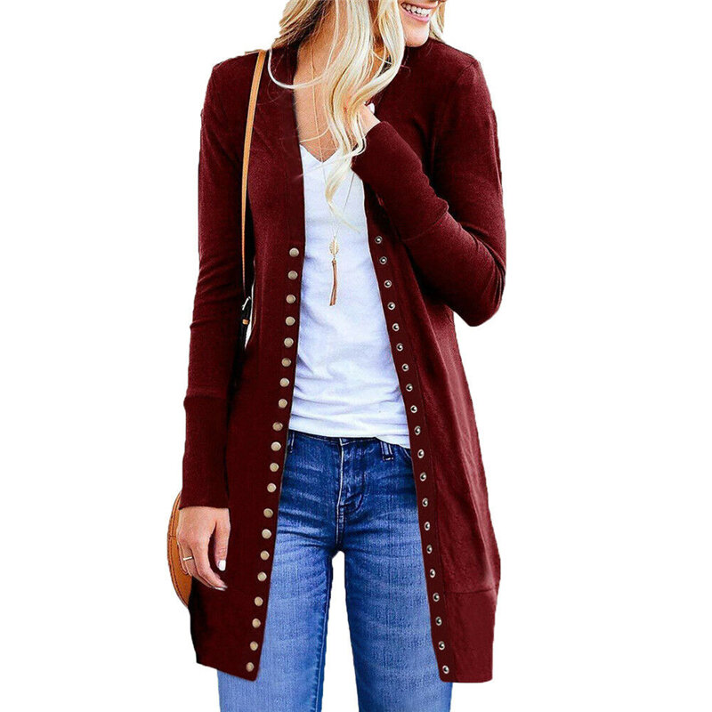 Женский вязаный свитер с длинным рукавом, кардиган для женщин, осень 2019, новое пальто, верхняя одежда, пальто, длинный кардиган размера плюс
