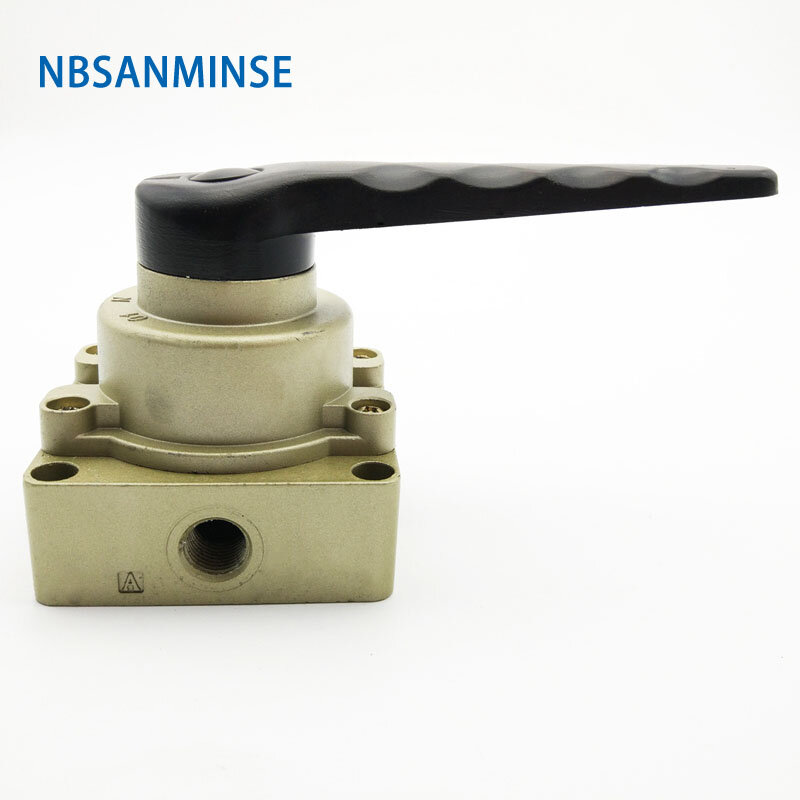 Nbsanminse-válvula de comutação manual 1/8, 1/4, hv2, hv3, hv4, mecânico, de alumínio, válvula de desenho, pneumática