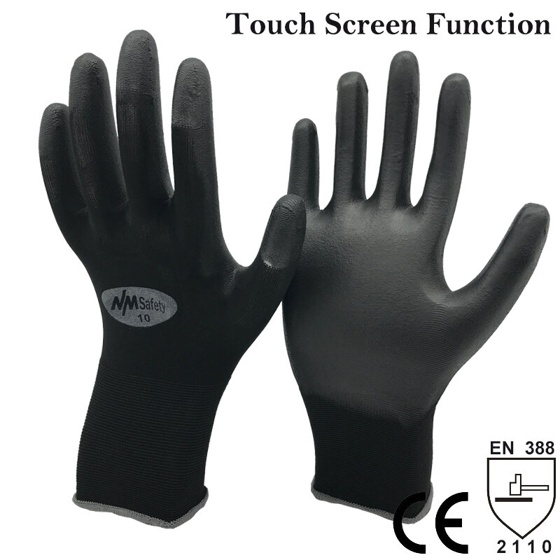NMSafety-guantes finos ligeros para pantalla táctil, resistentes al desgaste, transpirables, a prueba de sudor, protectores solares, 10 pares