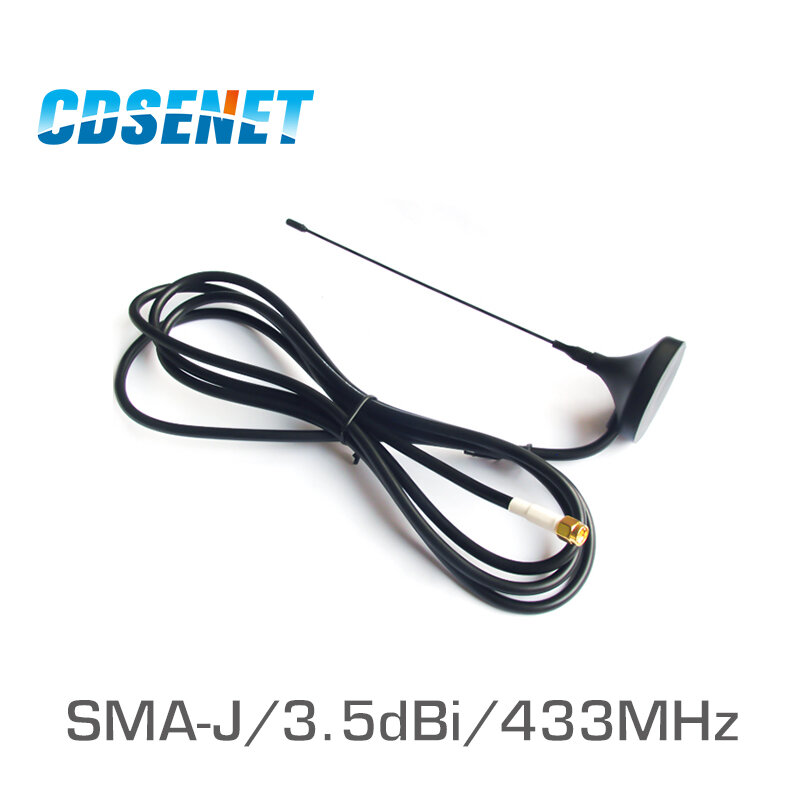 Antena Wifi 433 MHz SMA conector macho Omni dirección TX433-XPL-100 CDSENET 3.5dBi uhf 433 MHz antena magnética wifi de alta ganancia