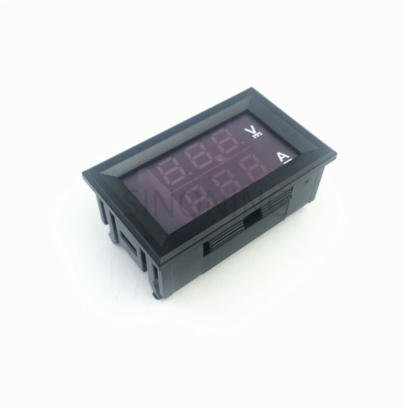 Mini Digital Voltmeter Ammeter DC 100V 10A แผง Amp Volt แรงดันไฟฟ้า Tester Meter 0.28 "สีน้ำเงินสีแดง LED จอแสดงผล