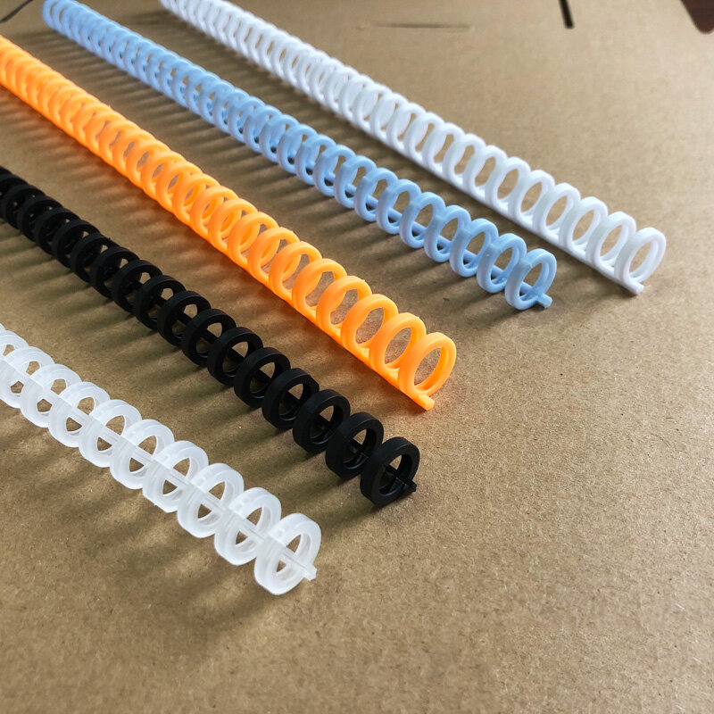 Anillos de encuadernación de plástico de 30 agujeros, transparentes y coloridos, suministros de oficina, longitud completa de 28cm, 1 unidad