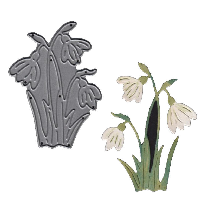 Modèle de Scrapbooking fait à la main, carte d'album Photo de décoration en métal de découpe et de gaufrage de fleur de grue blanche