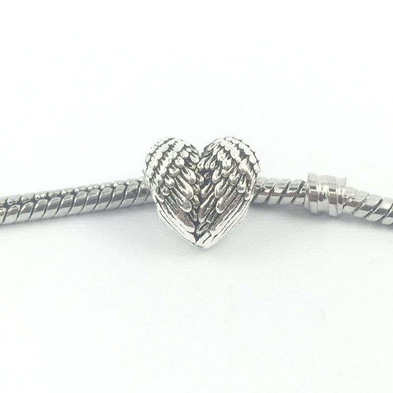 Engel Flügel Große Loch Alloy Europäischen Perlen Fit Charms Armbänder & Armreifen Halskette