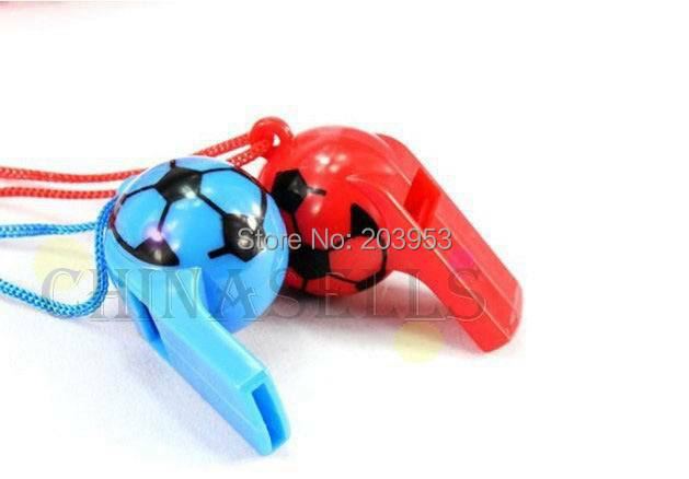 Bola de futebol colorida para crianças, apito de torcida, rosto engraçado para fãs, apitos infantis, 2 peças