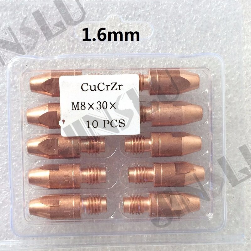 CuCrZr-Torche de soudage MIG, pointe de contact, 10PK, M8 x 30, 1.6mm, MB 36, KD 36KD, 400, 401, 500, 551, 501D, MB501