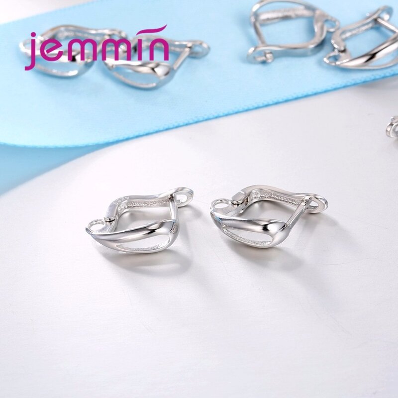 Fabrik Preis Einfache Stil DIY Schmuck Zubehör 925 Sterling Silber Hoop Ohrringe Für Frauen Mädchen Partei Schmuck