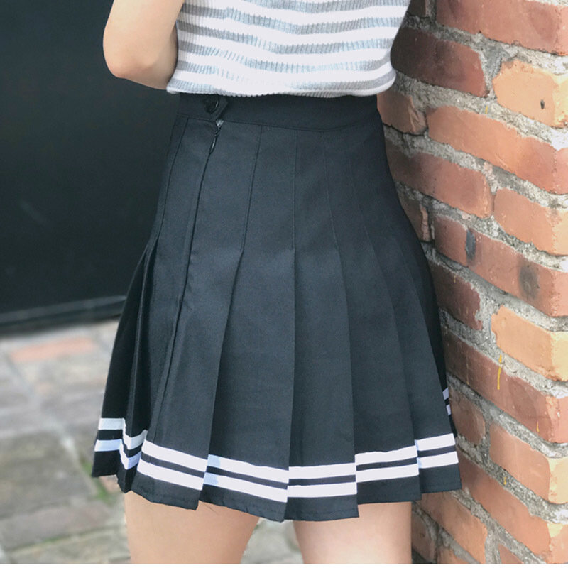 Saias femininas a-line senhoras punk japão kawaii saia plissada de cintura alta feminino harajuku coreano bonito mini saias
