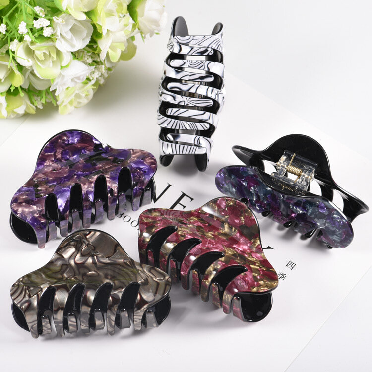 Fashion new style Large floral acrylic  Hair Clips Girls Hairpins Crab Claws Jaw Clamp Hair Jewelry for Women Banana Grips Slid