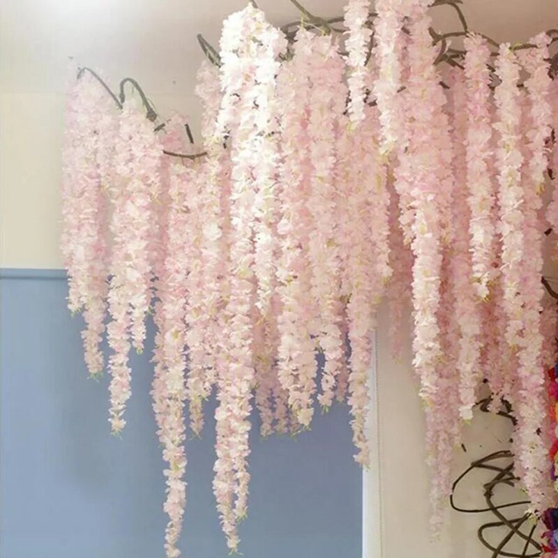 100CM fiori di ciliegio artificiale vite fiori di seta Sakura per la festa matrimonio soffitto decor ghirlanda finta arco edera decorazioni per feste fai da te