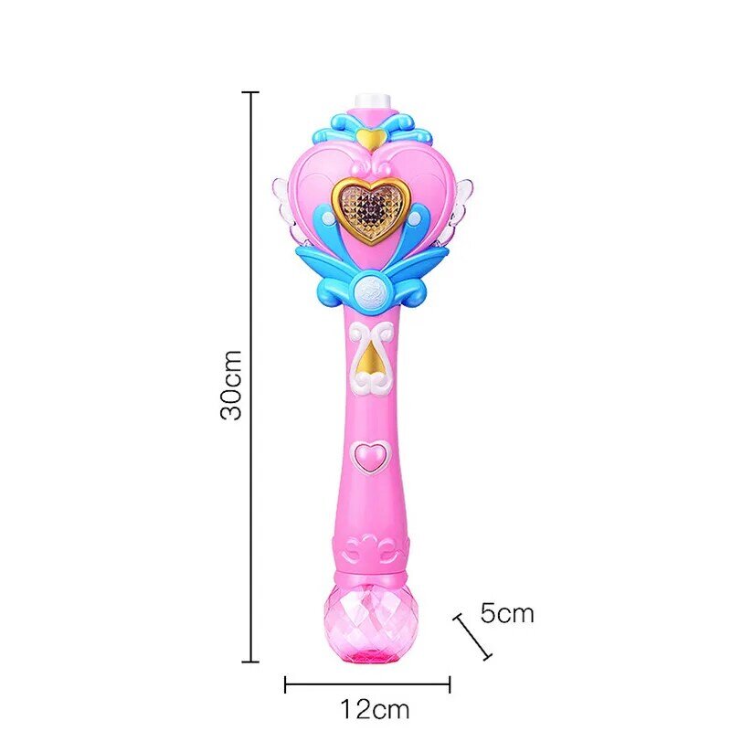 Electric Magic Wing Wand Automatic Soap Bubble Blowing Gun Blower Machine Light Music Funny Outdoor Girls Toys For Kids Gifts