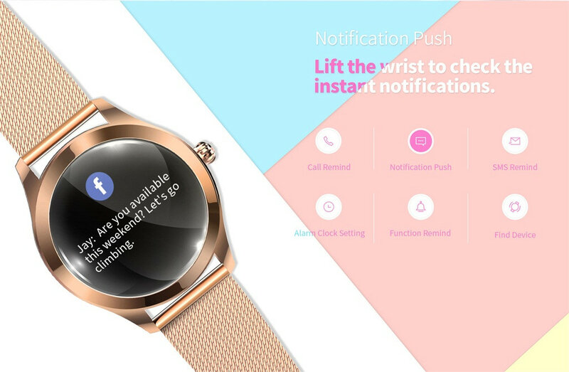 KW10 Bluetooth IP68 Водонепроницаемые роскошные женские Смарт-часы спортивные пульсометр фитнес-трекер Смарт-часы для Android IOS