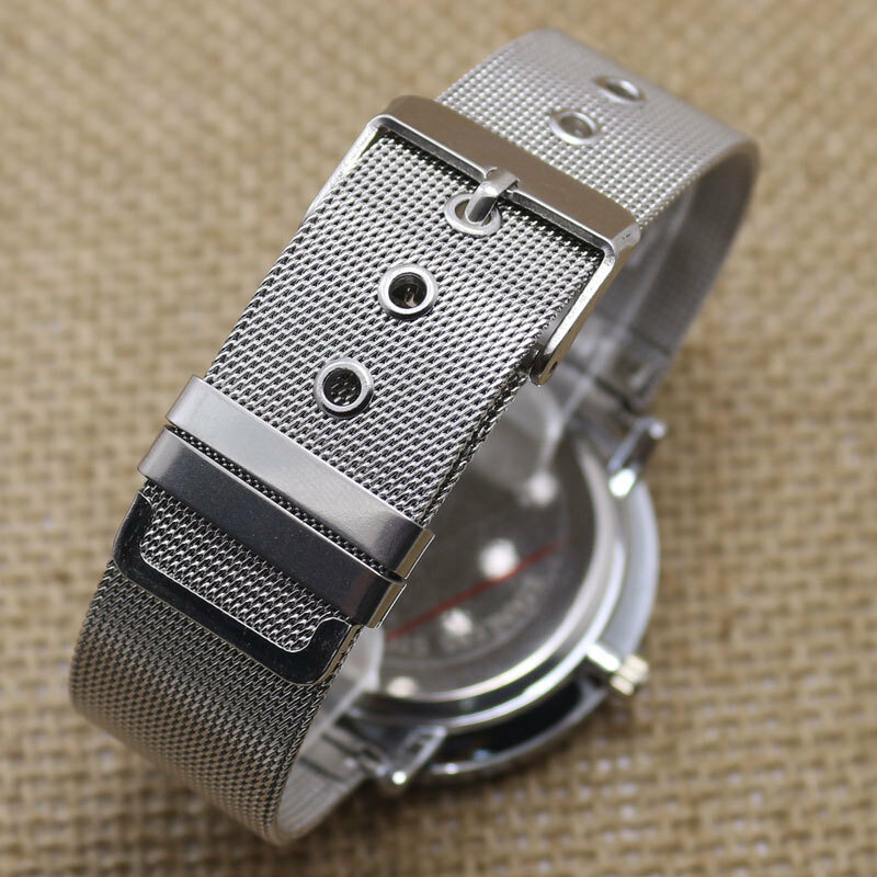 Relojes informales de negocios para hombre, pulsera de malla de acero inoxidable con diseño de tocadiscos, PD02, 2016