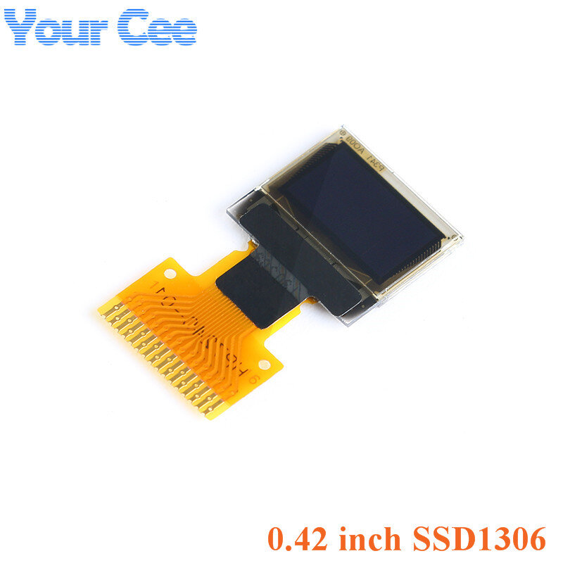 Pantalla OLED blanca de 0,42 "y 0,42", módulo de pantalla LCD, vista completa, LED de 3,3 V, SSD1306, serie 72X40, 72x40, interfaz I2C, IIC/SPI