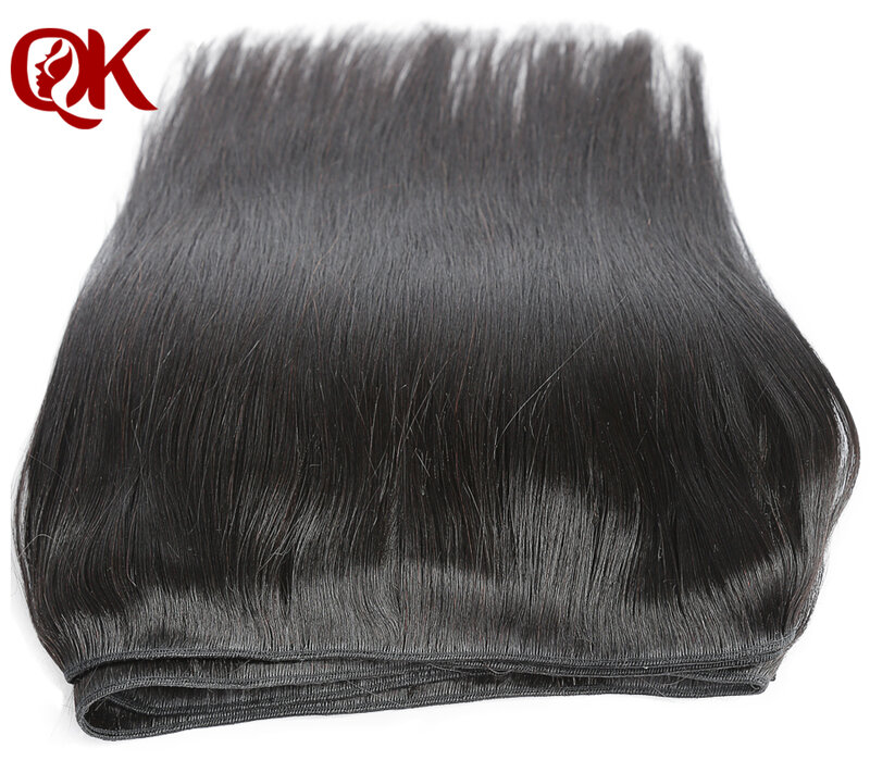 QueenKing ペルー人間の毛髪ストレート 3 バンドル髪織り横糸延長の Remy 毛送料無料