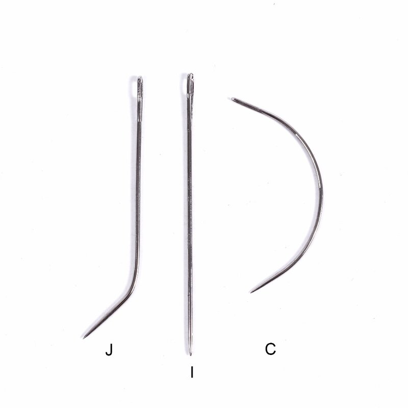 Best Quality 1 Roll Thread+3 Pcs Curved Hair Ventilating needle(C J I Type) For Wig Hair Weaving And  Extensions knitting tools