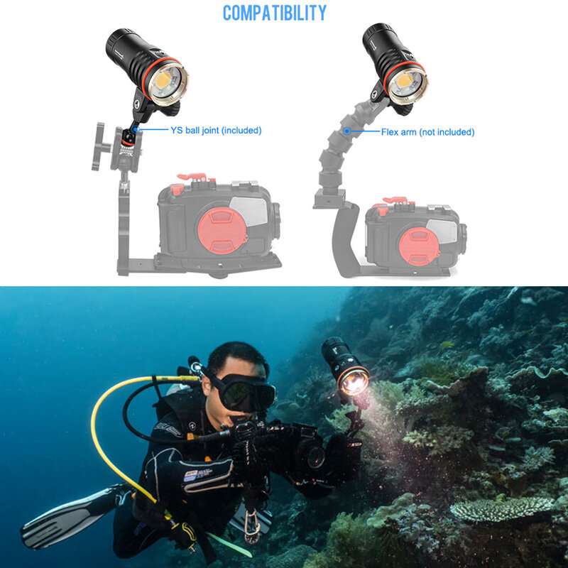 ARCHON 3500lm Diving light Waterproof 100 m Diving photography fill light COB LED white red uv color diving photo video lighting
