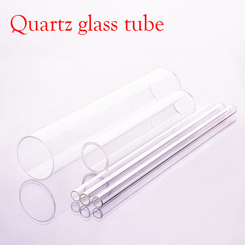 Tubo de vidro de quartzo, diâmetro externo de 15mm, comprimento total de 200mm/250mm/300mm, tubo de vidro resistente a altas temperaturas, 1 peça