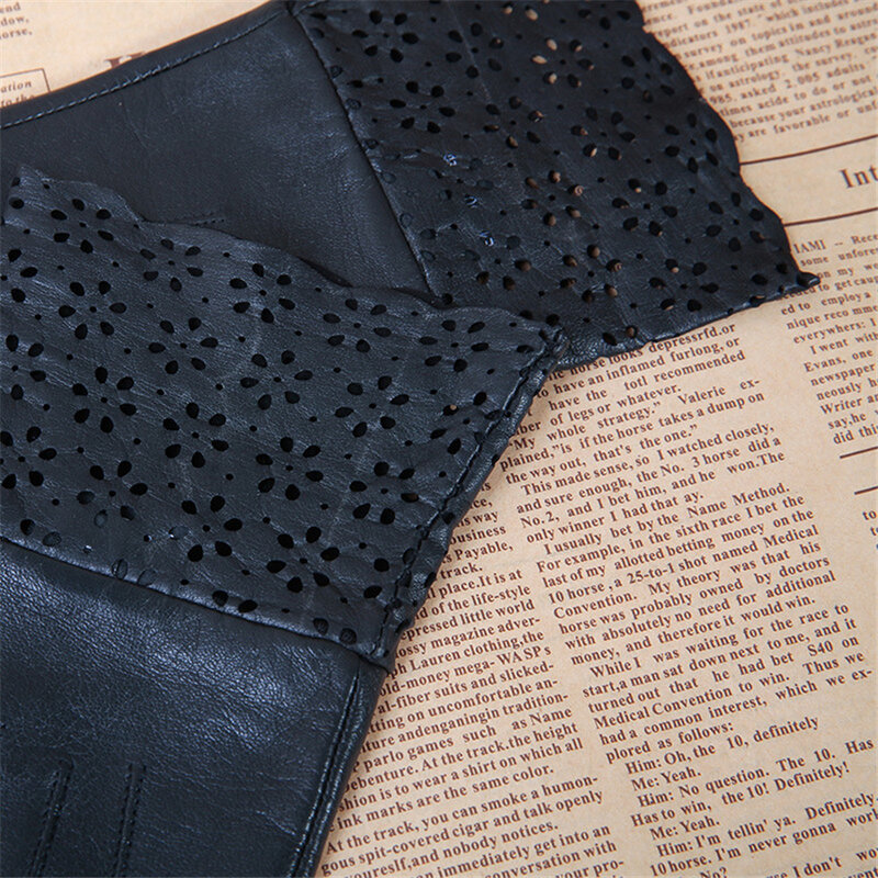 Nowe gorące damskie oryginalne skórzane rękawiczki ciepłe zimowe rękawiczki z owczej skóry czarne cienkie podszewki jedwabne podszewki 4-5