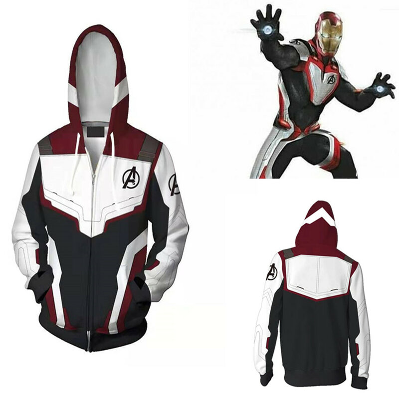 Avengers Endgame Quantum Realm Sweatshirt Jacket Advanced Tech Hoodie Cosplay Costumes 2019 new superhero Iron Man Hoodies suit