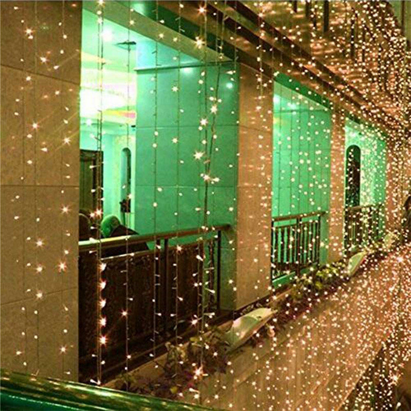 Guirnalda de luces LED de 3x3 para decoración de jardín, guirnalda de luces de hadas con control remoto para Navidad, fiesta, boda, 300