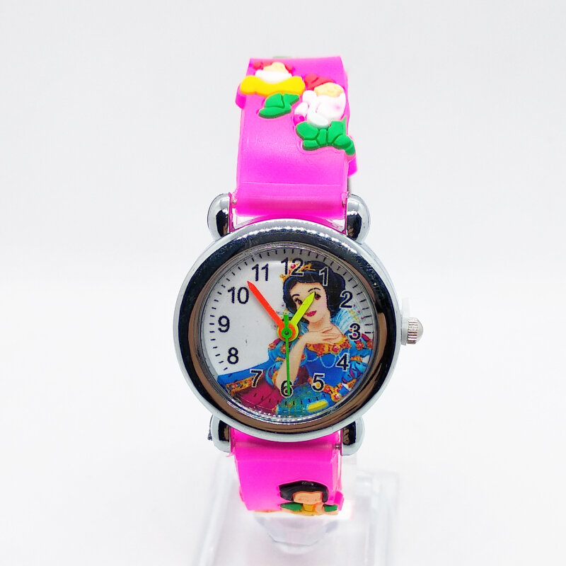 Montre de luxe pour filles, montre-bracelet à quartz pour enfants, horloge pour femmes, cadeau d'anniversaire, dessin animé princesse