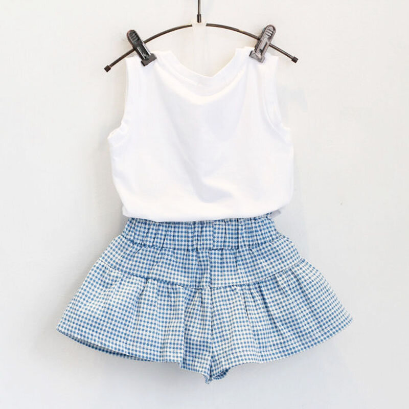 Conjunto de roupas de verão para bebês, roupas infantis, colete e shorts, traje infantil, roupas infantis, 0-7 anos, BC1152, 2 peças