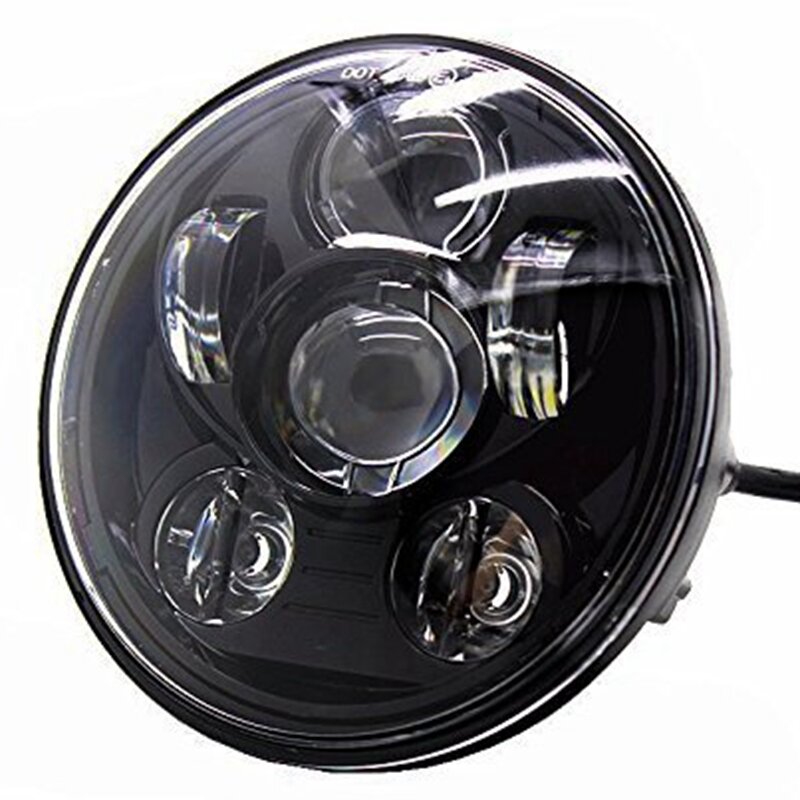 Черный светодиодный проектор для фар, подходит для Sportster, Iron 883, Dyna, Street Bob FXDB 45 Вт 5-3/4 5,75 дюйма