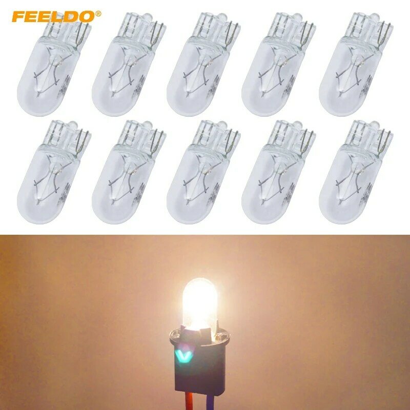 FEELDO – ampoule halogène externe de remplacement pour tableau de bord, lampe de remplacement pour voiture T10 pièces/boîte 168 192 12V 5W