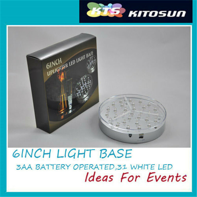 Kitosun 6 pollici 31pcs 5MM LED 3AA Base a LED bianca a batteria per illuminazione di vasi decorazione della tavola di nozze