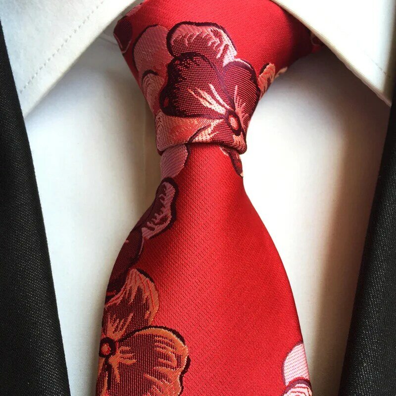 Cravate de 8cm pour hommes | Gros modèle floral, cravate de tête pour entreprise de mariage, accessoires de noël en cadeau de fête