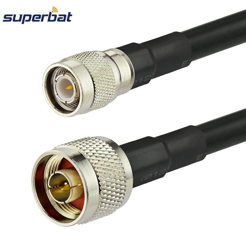 Superbat-conector macho a TNC, Cable Pigtail Coaxial RF, KSR400, 5M de longitud, 50ohm
