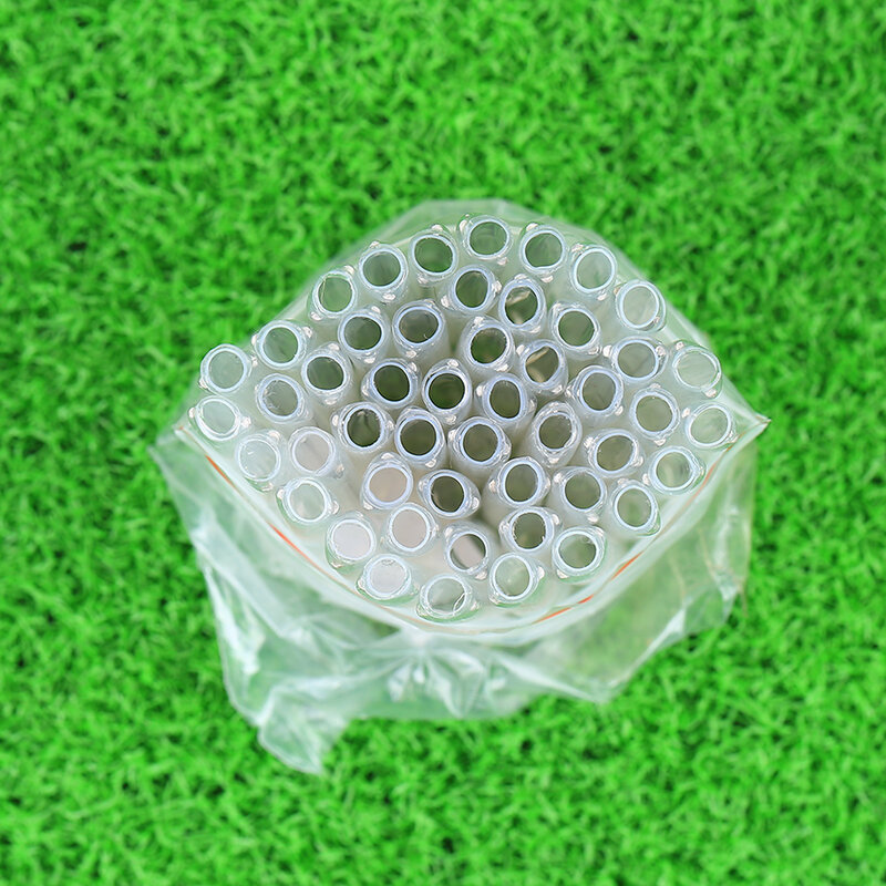 Kelushi 50 pces cada bloco reforçado fibra calor shrinkable embalagem protetora bskin linha tubo de fibra de agulha dupla 60mm