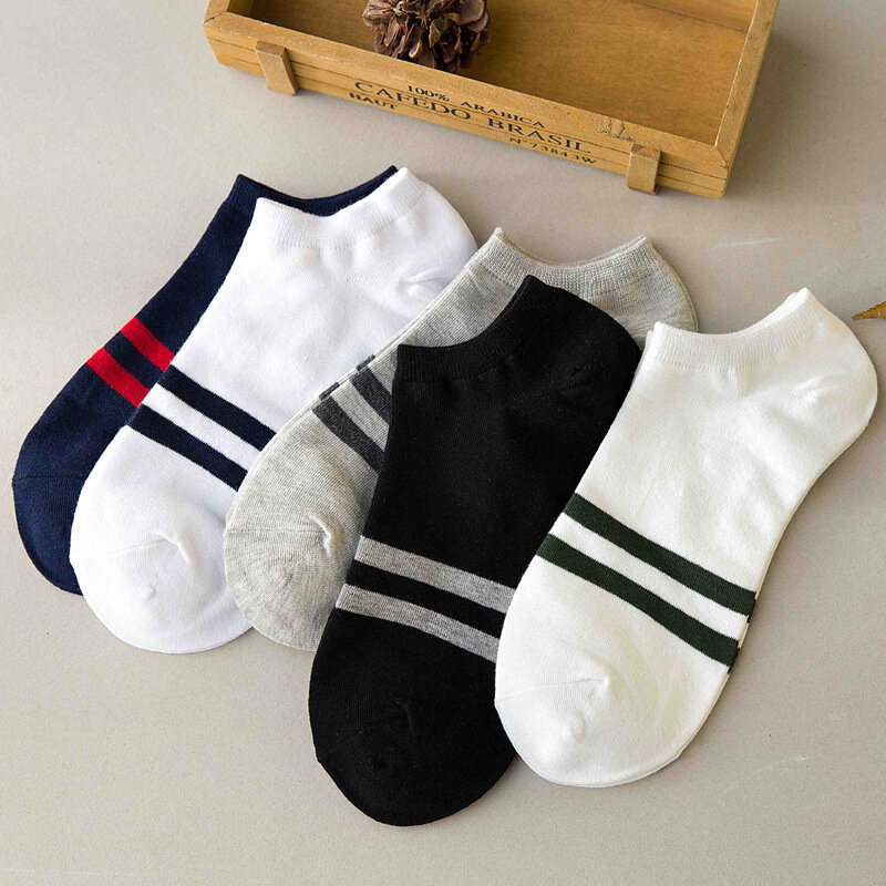 2019 New Shallow Mouth Invisible Boat Socks 5 color Sweat Movement Invisible Breathable Cotton Socks