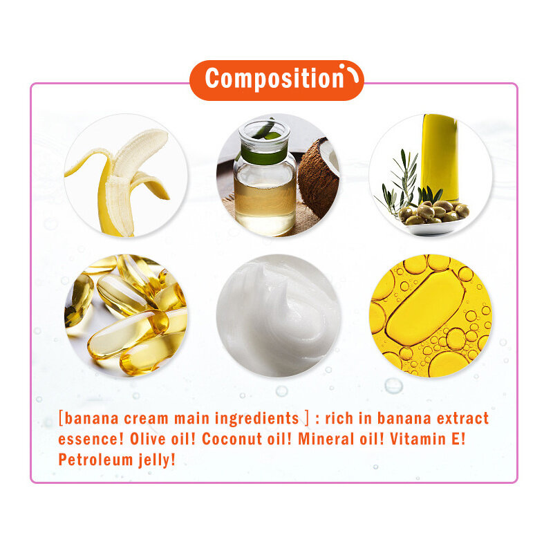 Crema hidratante para el cuidado de la piel, producto de reparación de aceite de plátano, 5 piezas, suaviza la piel, antigrietas, eliminador de piel muerta
