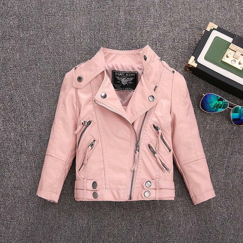 2-14Y HOT selling new Pu leather jackets for baby girl and boys loose good quality children coats kids spring sutumn tops ws410