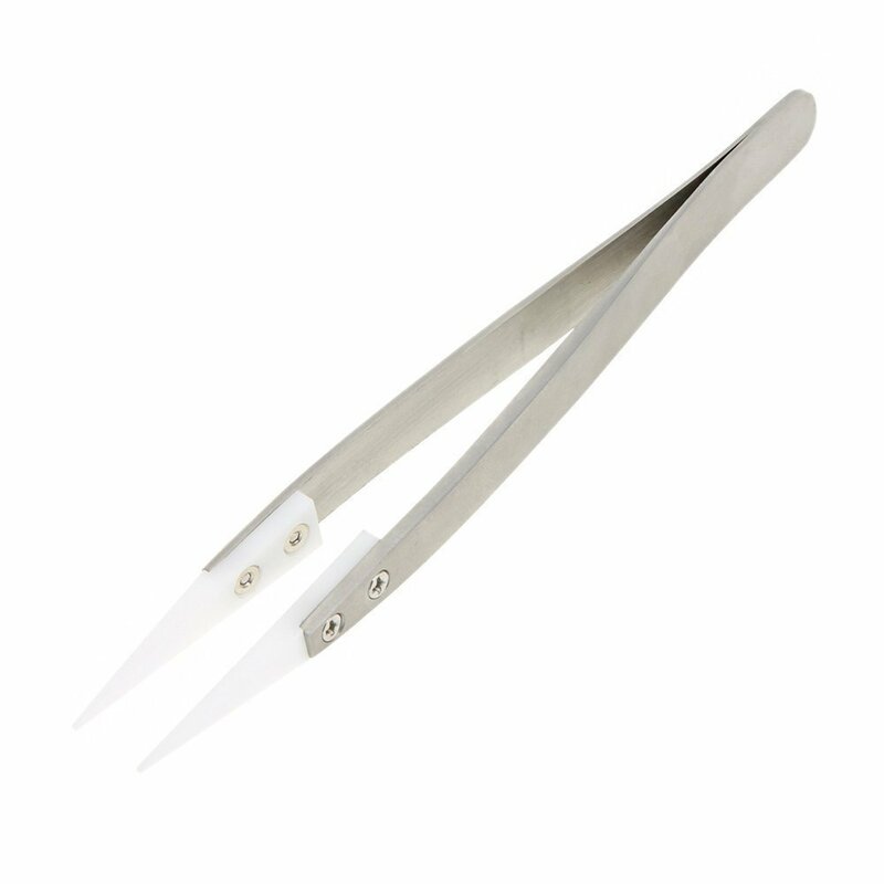 High Quality Stainless Steel Ceramic Tweezers Heat Resistant Non Conductive Ceramic Pointed Tip DIY Tools Hot Selling