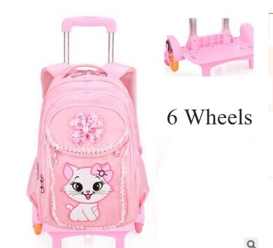 Mochila escolar com rodas para meninas, Mochilas de rolamento para crianças, Kids Bags on Wheels, Trolley Bags