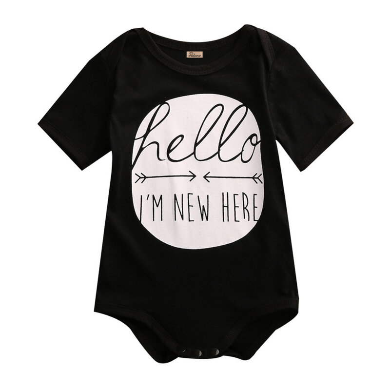 2016 Newborn Baby Boys Girls Bodysuit Hello Summer Short Sleeve Infant Kids Cotton be Body Clothing Outfit Playsuit