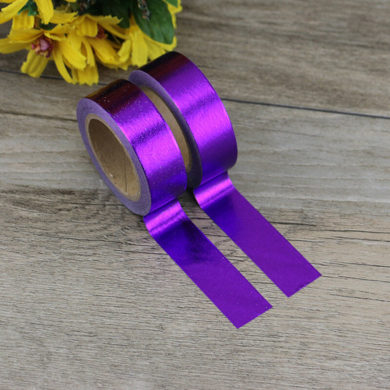 New solid purple Foil Washi Tape Quality Stationery Diy Tools Kawaii Scrapbook Paper Christmas decoration washi tape