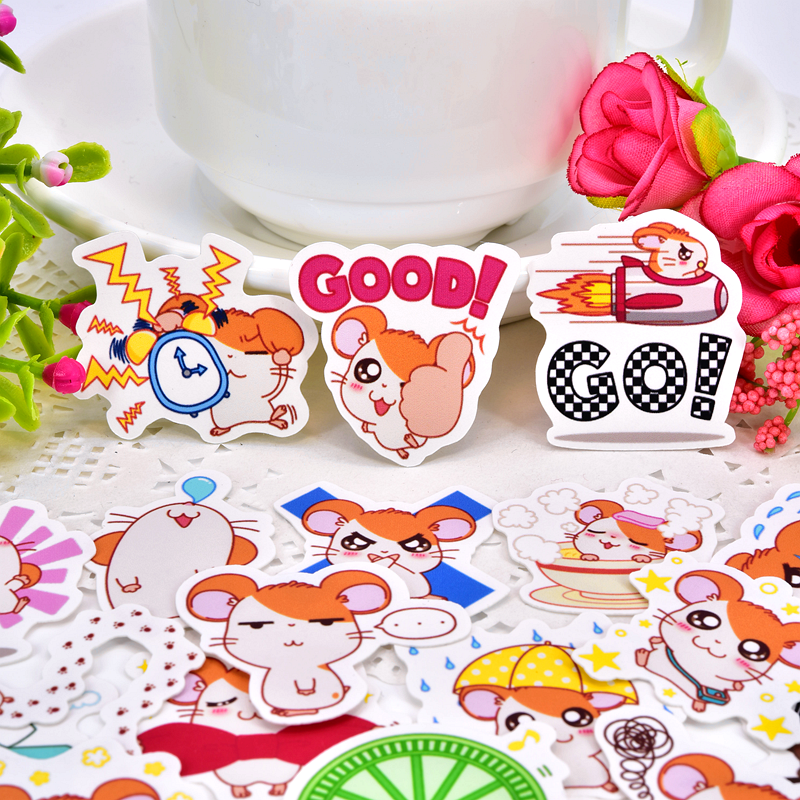 40 stks Creatieve Leuke Self-made animal Hamtaro Scrapbooking Stickers/Decoratieve Sticker/DIY Craft Fotoalbums/ waterdicht