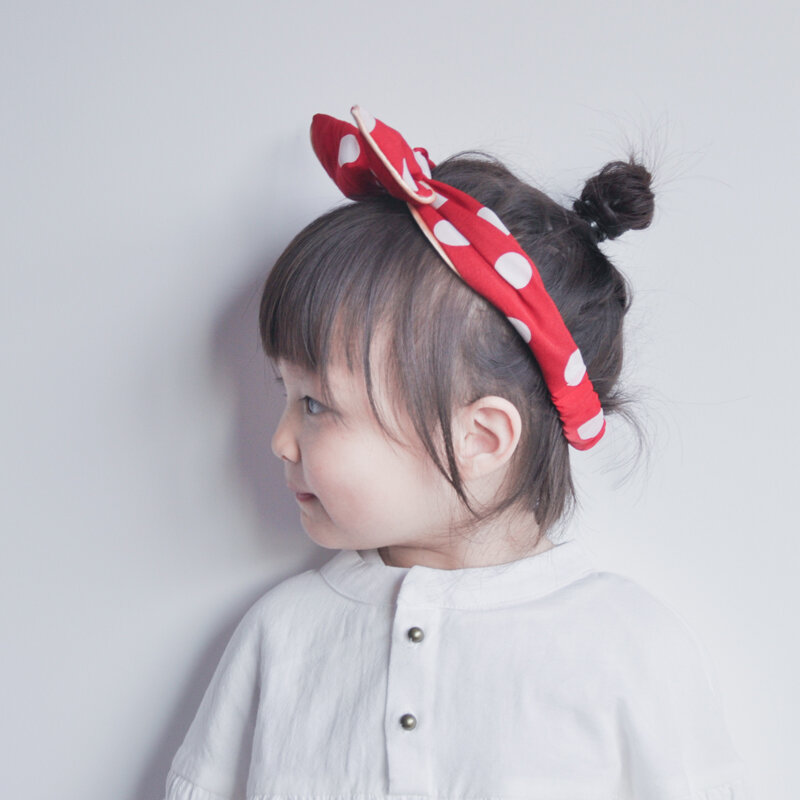 Baby Mutter Polka Dot Bogen Verknotet Stirnband Elastische Einfache Vielseitig Haar Bands Mädchen Frauen Kopfschmuck Haarband Haar Zubehör