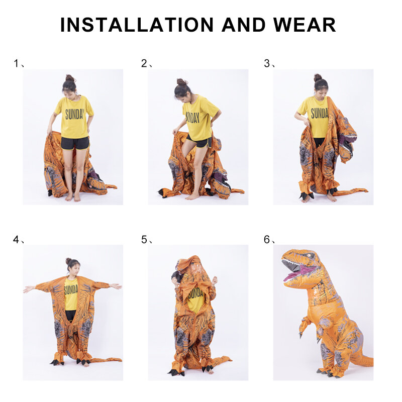 Erwachsene Kinder Männer Dinosaurier Kostüm Geburtstag Party Kleid Aufblasbare Dino Kostüme Halloween Cosplay für Frauen Volle alter größe